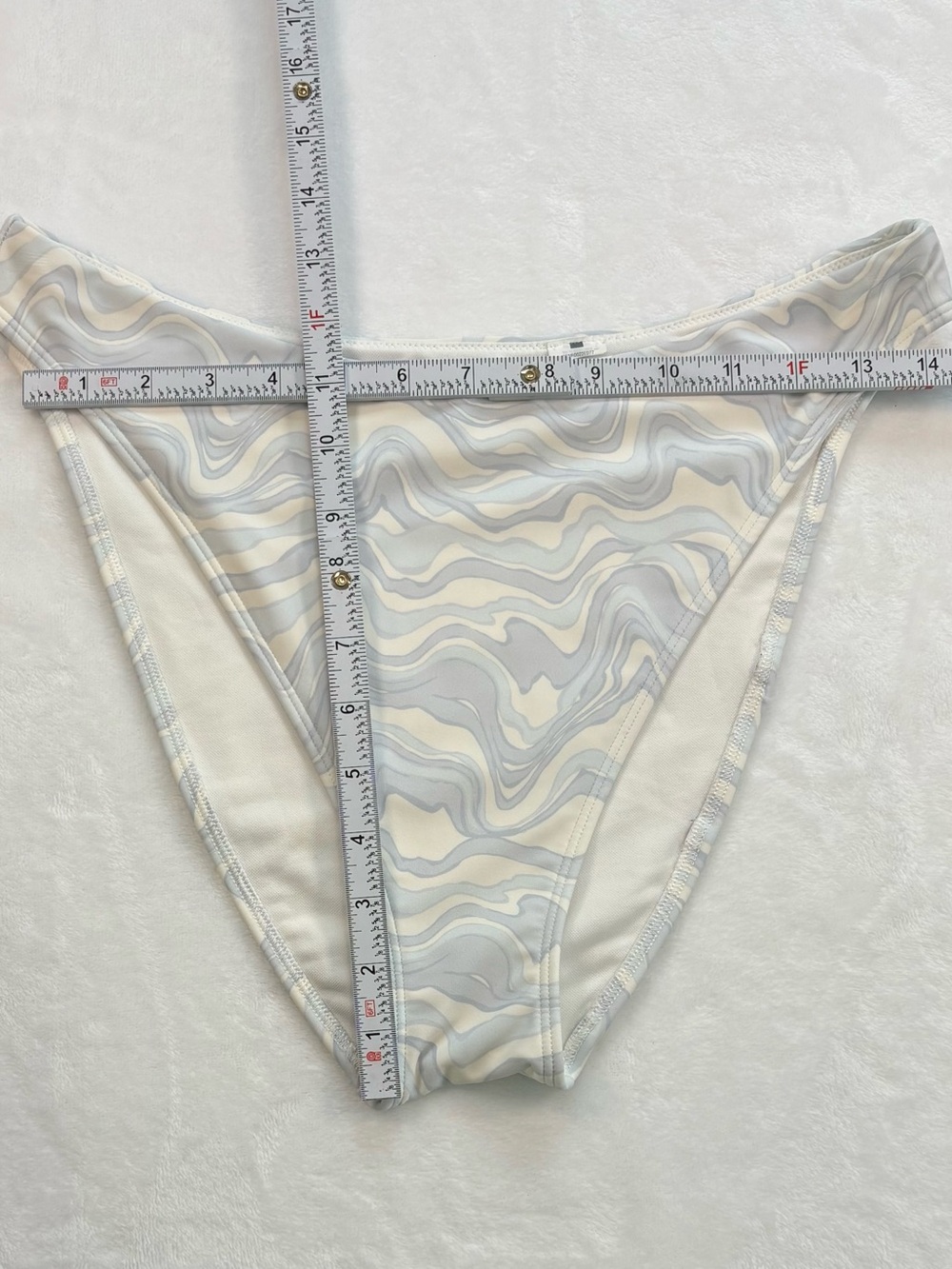 ABERCROMBIE & FITCH Retro Waves High Leg Bikini Bottom Blue White Large - Picture 5 of 5